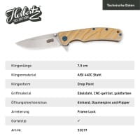 Selektion Einhandmesser, Edelstahl, gelb