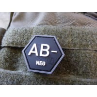 Blutgruppen Patch AB Neg, Hexagon Patch, swat / JTG 3D Rubber Patch, HexPatch