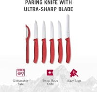 Swiss Classic Profi Gemüsemesser Set, 6-teilig Rot in Geschenkschachtel