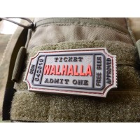 WALHALLA TICKET - Odin approved Patch, grey / 3D Rubber Patch