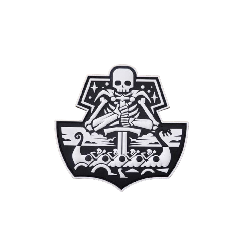 GhostShip Skull Patch Version One, white, JTG 3D Rubber Patch