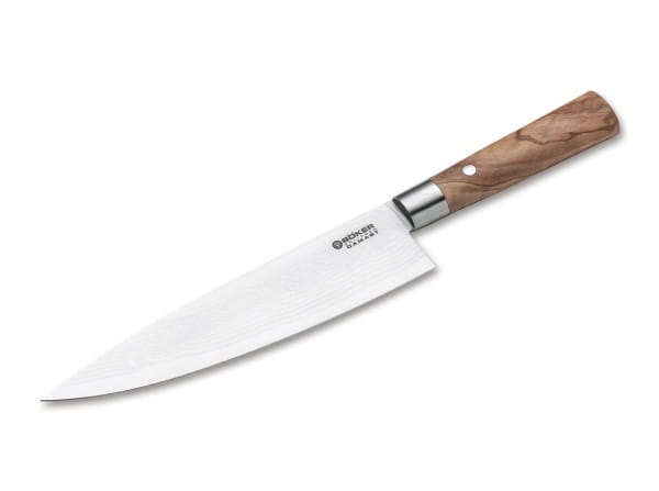 Damast Olive Kochmesser Groß
