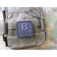 Blutgruppenpatch B NEG, blackops, 50x50mm / JTG 3D Rubber Patch
