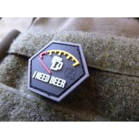 I NEED BEER Hexagon Patch gid JTG 3D Rubber Patch HexPatch