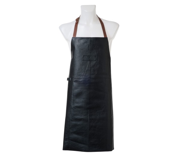Latzschürze Leder schwarz