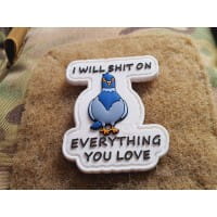 JTG Dove shit on Patch, fullcolor, JTG 3D Rubber Patch