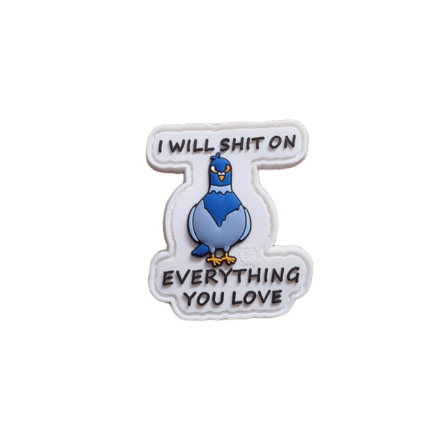 JTG Dove shit on Patch, fullcolor, JTG 3D Rubber Patch