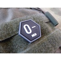 Blutgruppen Patch 0 Neg, Hexagon Patch, swat / JTG 3D Rubber Patch, HexPatch