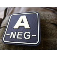 Blutgruppenpatch A NEG, gid (glow in the dark), 50x50mm / JTG 3D Rubber Patch