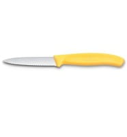 Swiss Classic Gemüsemesser 8 cm Wellenschliff, Mittelspitz, gelb