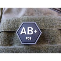 Blutgruppen Patch AB Pos, Hexagon Patch, swat, JTG 3D Rubber Patch, HexPatch