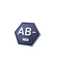 Blutgruppen Patch AB Neg, Hexagon Patch, swat / JTG 3D Rubber Patch, HexPatch