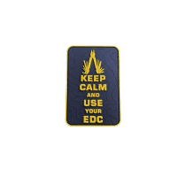 Keep Calm and use your EDC Patch, signal gelb auf schwarz, 3D Rubber Patch