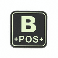 Blutgruppe B Positiv Rubber Patch JTG Glow