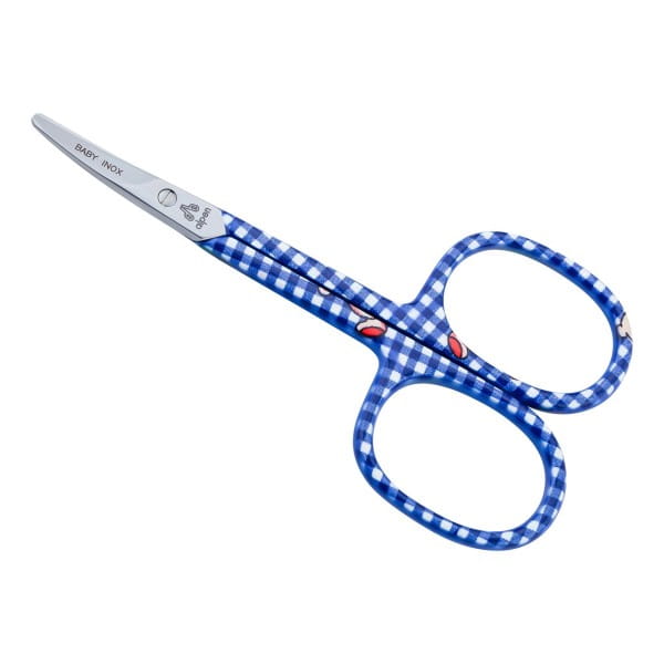 Baby Nagelschere blau abgerundet rostfrei gebogen 9.0 cm