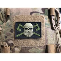Bearded Skull Patch black-olive 3d Rubber Patch