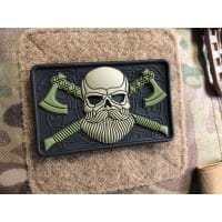 Bearded Skull Patch black-olive 3d Rubber Patch